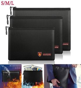 Fireproof Document Bag Bezpieczne przechowywanie z zamkiem w obudowie Waterproof Waterproof Money Bags Plece Commerope Holder dla domowego biura Business7163196