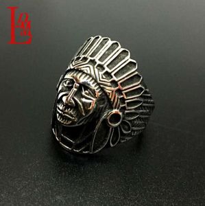 Couple Exaggerated ring Indian Head blackening stainless steel direct marketing54259567495056