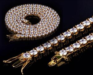Collana a catena da tennis Hip Hop con zirconi rotondi bianchi in oro reale 18 carati unisex 2534mm con diamanti pieni Miami Rock Choker gioielli regali Wh7611482