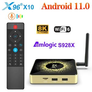 X96 X10 Amlogic S928X Android Smart TV Box 8 ГБ ОЗУ 64 ГБ ПЗУ Поддержка 8K USB3.0 Wi-Fi 6 Bluetooth 5,2 1000M LAN Google Voice Телеприставка