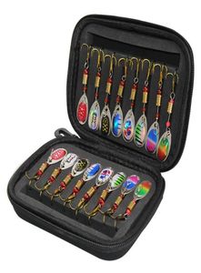 16-teiliges Angelköder-Spinner-Köder-Löffel-Set mit Tackle-Tasche, Forellenbarsch, Lachs, Hecht, Zander-Zubehör