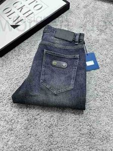 Herr jeans designer lyx l designer 23 höst klassiska blommor färger män sot tvättvatten smal passform hög elastisk casual mens byxor mångsidiga wqob rlo6