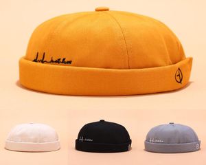 Hattar för skullcap män beanie hatt vinter retro brimfri baggy melon cap manschett docker fiskare mössa hattar för män a016231499