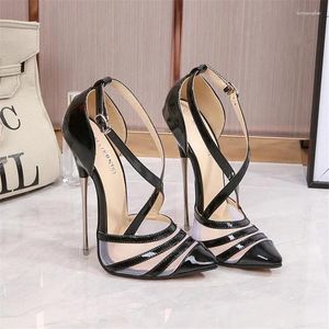 Sandals Ladies High Heels Net Red Sexy Female Hollow High-quality Wedding Women's Shoes 16CM Pointed Stiletto 4-14 15