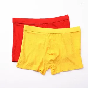 Cuecas lycra algodão masculino mid rise boxer shorts 3xl-7xl plus size calcinha amarelo sorte carta chinesa roupa interior cor vermelha
