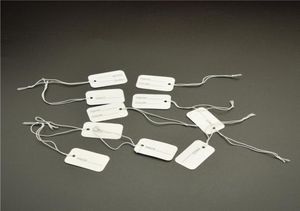 1000pcs white paper Tags with Elastic String Hang Tags label for Jewelry2929440