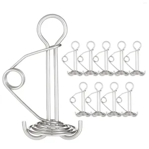 Hooks Tält rep åtdragare 10-pk däck ankare pinnar rostfri fiskben sladd justerar kit 2,7-in spiral markis naglar utomhus