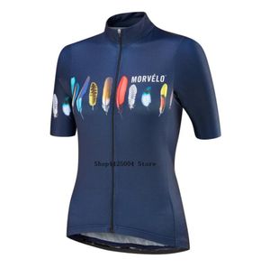 Morvelo mulheres camisa de ciclismo manga curta mountain bike camisa corrida ajuste senhoras roupas ciclismo zíper completo bicicleta s5xl8875996