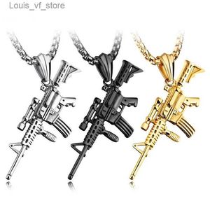 Anhänger Halskette Charm Pistol Pistolengeformte Anhänger Halskette Punk Pistole Armee Stil männliche Kette Halskette für Männer Hip Hop Schmuck beste Geschenke Großhandel T231213