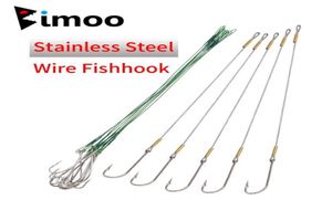 BIMOO 2Paks 25 cm27 cm anty ugryzienie duży drut ze stali nierdzewnej Hhook łowia słona wód łodzi głębiną Trolling Hooks9676020