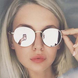 New Round Women Sunglass Designer Eyewear Gold Metal Frame Men's Sunglasses Classic Mirror UV400 Sunglasses 28a with cases218g