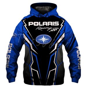 Men s hoodies tröjor 2023 Polaris racing rzr snöskoter mode mode casual zip hoodie topp och kvinnors vår huvhuvjacka 231213