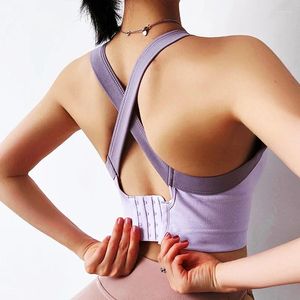 Yoga outfit Cloud Rise Sexig Back Sports BH för tjejträning Crop Top Women Fitness Underwear Plus Size Lady Vest Dancing Running Shirt