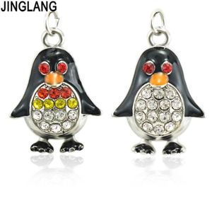 JINGLANG Tiny penguin charm for jewelry making and crafting fashion charm zinc alloy enamel penguin 30pcs8508396