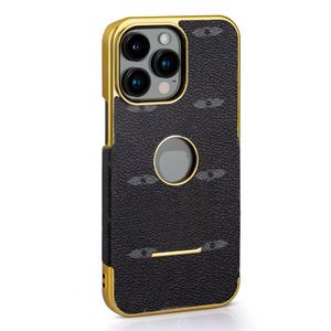 Top Luxury Designers Phone Cases para iPhone 15 Pro Max 15Plus 14Pro 13 12 11 L Designer Moda Criativo Celular Caso Chapeamento de Couro Carta Mobile Shell Capa
