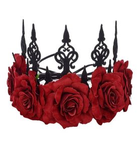 Pannband Rose Red Flower Crown Woodland Hair Wreath Festival Pannband F67 Drop Delivery 2022 NaturalStore AMRPM9989683