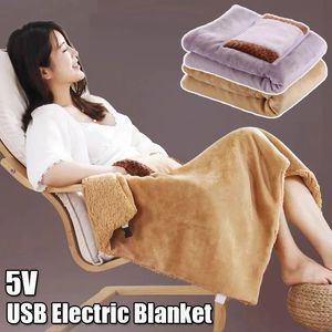 Electric Blanket Usb Electric Blanket Soft 5V Thicker Heater Body Warmer Blanket Heating Glove Blankets For Home Office Worker Winter Body Warmer 231212