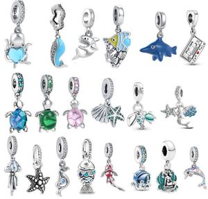 S925 Sterling Silver Charm Loose Pärlor Pärled Girls Popular Diy Fish Original Fit Armband Octopus Pendant Ladies Jewelry Gift1800547