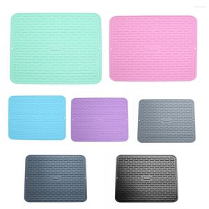 Table Mats Silicone Draining Mat Heat-Resistant Tabletop Dish Drying Pad Kitchen