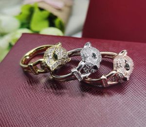  Panthere Serisi Ring Diamonds En Kalite Lüks Marka 18 K Yaldızlı Yüzük Marka Tasarımı Yeni Satış Elmas Yıldönümü Hediyesi Classic3035154