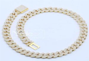 Custom hip hop bling zircon cuban necklace 12mm cuban link necklace247L7708806