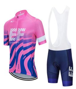 Männer EF Education First Team Sommer Radtrikot Anzug Kurzarm Tops Trägershorts Set MTB Fahrradbekleidung Fahrrad Uniformen 0301028815687