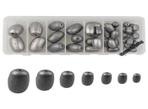 Lead Sinker 42pcsbox Assorted Size Egg Fishing Sinker Weights Kit Saltwater Fishing Weights Total 186OZ in A Handy Box1377016