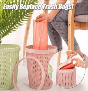 Rattan w stylu Rattan Can z samookłuszczającymi śmieciami worka do przechowywania kuchni odpady śmieci śmieci kosz na śmieci do łazienki toalety 5545351