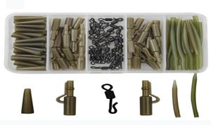 120 pezzi Accessori per attrezzatura da pesca alla carpa Accessori per attrezzature per carpa Attrezzatura per piombo di sicurezza Kit manica antigroviglio girevole rapida6534945