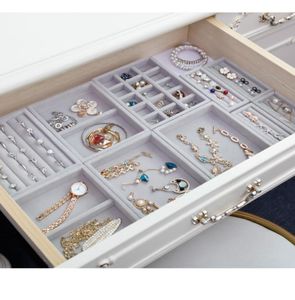 DOMOWA DOTYCZNA DOTUNIKA SZUKIWANIE DYLEMNIKA Pudełko Biżuteria Szafka szafki szuflady biżuterii Organizator Pasuje większość pokoju 9761211