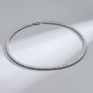 Ketten, die zierliche Hip Hop Schmuck 925 Sterling Silber Tennis Zirkon Kette Halskette 2mm 3mm 4mm Zirkonia für Frauen Men222I verkaufen