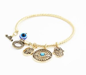 Símbolo mau olhado charme pulseiras para mulheres meninas turco sorte olhos azuis fatima mão pulseira moda pulseira jóias 4700184