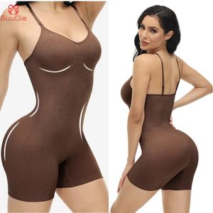 Shapers femininos GUUDIA Upgrade Fabric Bodysuit Shapers Spandex Compress Elastic Body Shaper Suits Open Crotch Compression Smooth Shapewear 231212