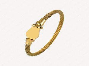 Fashion Horseshoe Cuff Bracelet Men 18k Gold Plated Stainless Steel Bracelets Bangles For Women Love Bangle woan Accessories With 3760566