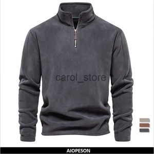 Moletom com capuz masculino AIOPESON Marca de qualidade engrossar jaqueta de lã quente para homens com zíper pescoço pulôver moletom masculino soft shell jaqueta masculina j231213