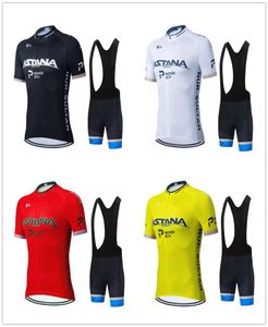 Astana Cycling Clothing 2021 Pro Team Men039s Summer Cycling Jersey Set通気性半袖ジャージービブショートパンツスーツ7342109