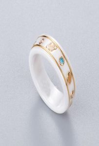 2022 Keramiska band ringar svartvitt för män och kvinnor engagemang bröllop smycken älskare gåva med box2114793