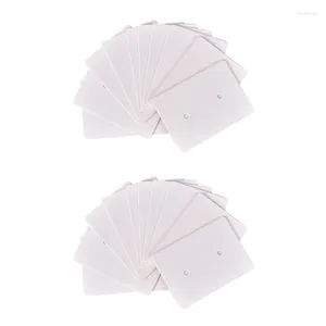 Jewelry Pouches 200Pcs Blank Earrings Ear Studs Tag Paper Display Card Hanging White