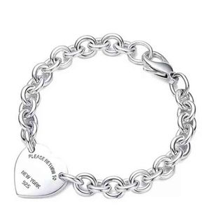 Pulseira para mulheres 925 prata esterlina em forma de coração pingente em forma de o corrente de alta qualidade marca luxo jóias namorada presente co g2218o