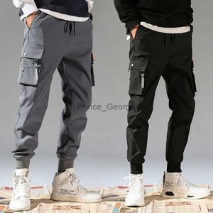 Men's Pants 5XL Men Vintage Cargo Pants 2020 Male Hip hop Khaki Black Pockets Joggers Pants Man Korean Fashion Sweatpants Overalls Plus SizeL2402