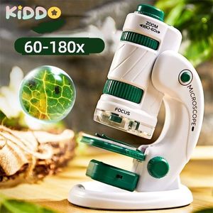 Novelty Games Children's Microscope Portable Handheld Biology Educational Toys Science Experiment Stem Kits for Kids 60X 120X 180X 231212