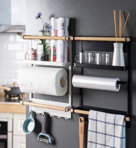 Magnetic Adsorption Refrigerator Side Rack Wallmounted Multifunction Storage Holder Kitchen Paper Towel Shelf Rack Organizer T207253661