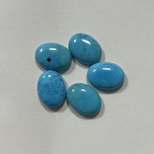 Loose Gemstones 15x20mm Natural Blue Turquoise Oval Flatback Cabochon Original GemstoneFor Ring