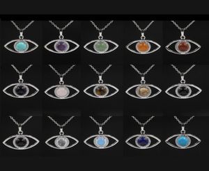 Natural Crystal Gem Evil Eye Halsband Pendant Julklapp till Woman Girls5471231