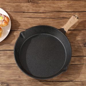 Pannor Hushåll Frukost Pot Cast Iron Flat Steak Egg Freak Stek Nonstick Pan Outdoor Cookware Induktion Cooker Universal 231213