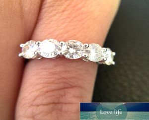 Vittguldpläterat Moissanite Ring 15CTW F Färgförlovningsring Test Positivt Moissanite Band Diamond Wedding Jewelry for Bride F1766555