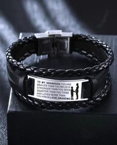 Schwedisch Lucky Bracelet Vater Sohn Tochter Enkelin Lederarmband Edelstahl Liebe Oma Heiligchacht24285174013249