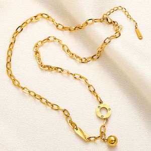 Designer colar pingente 18k banhado a ouro aço inoxidável marca carta moda homens mulheres link cadeias gargantilha colar jóias presente de natal