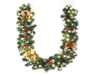 1827M Artificial Christmas Fireplace Garland Wreath Pine Tree Ornament GoldpinkBluered Year Navidad Decor 2110213713747