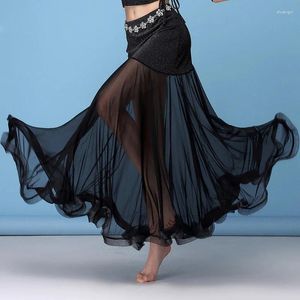 Stage Wear Black Sexy Long Belly Dance Skirt Bellydance Costume Dress For Women Oriental Practice Skirts